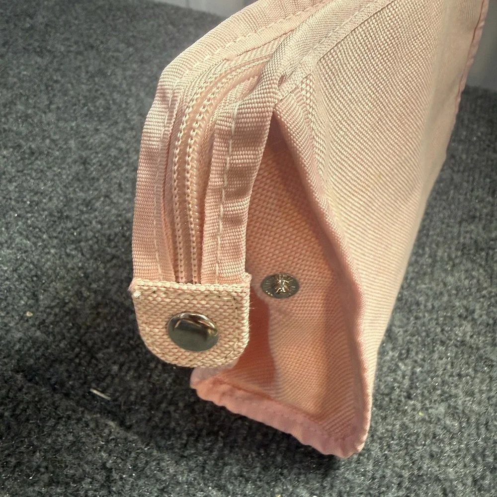 Ralph Lauren RL Pink Canvas Cosmetic Makeup Travel Pouch Zip Bag Fragrance